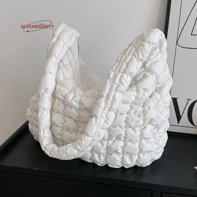 Swissmilitary 2025 New Korean Fold Cloud Versatile Fashion One Shoulder Handheld Dumpg Large Capacity Down Cotton Underarm Women's Bag #35