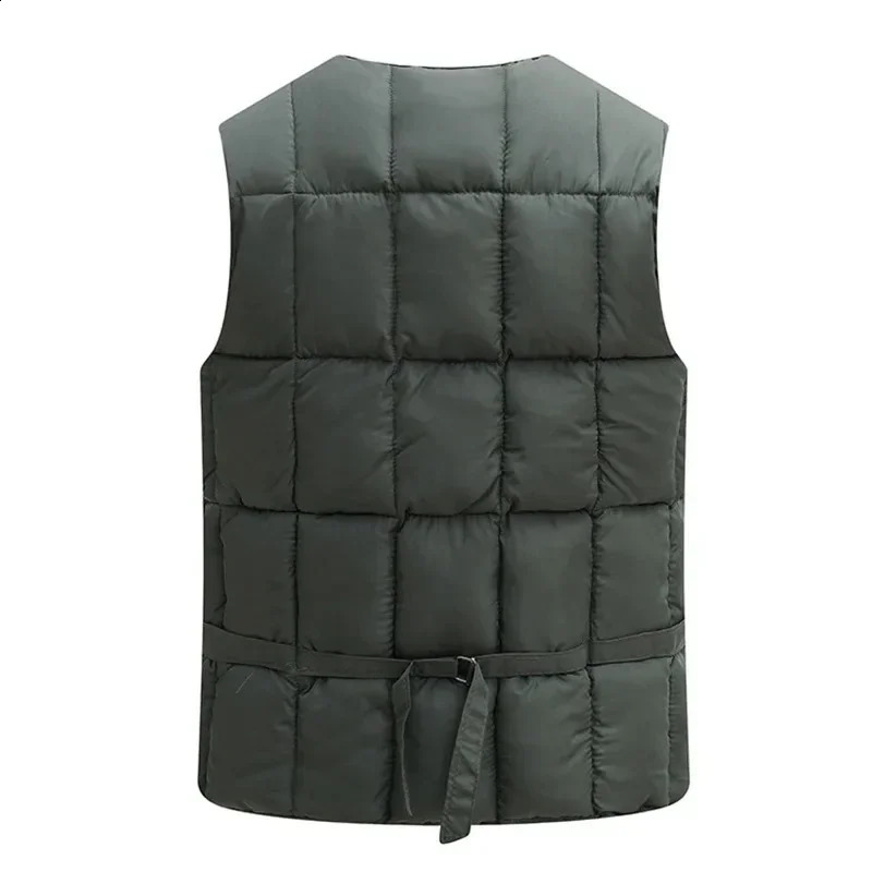 Classic multi pocket mens apron vest winter warm sleeveless jacket tactical 240827