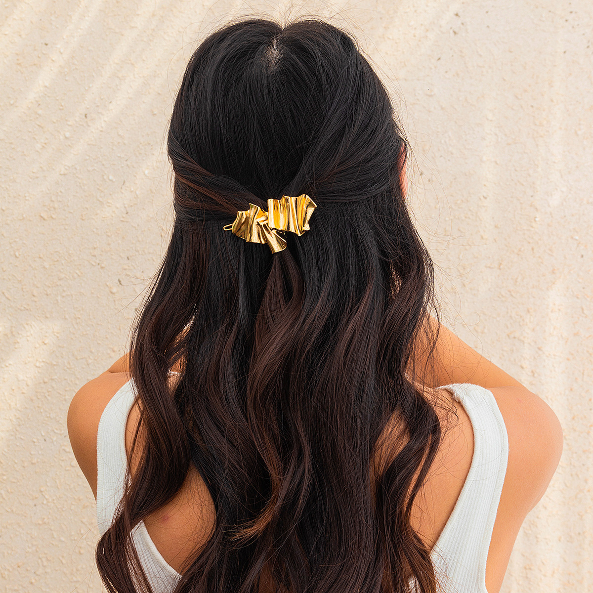 Jewelry metal concave convex folded alloy Hairpin irregular temperament hair clip F08.27-3.8 aa419