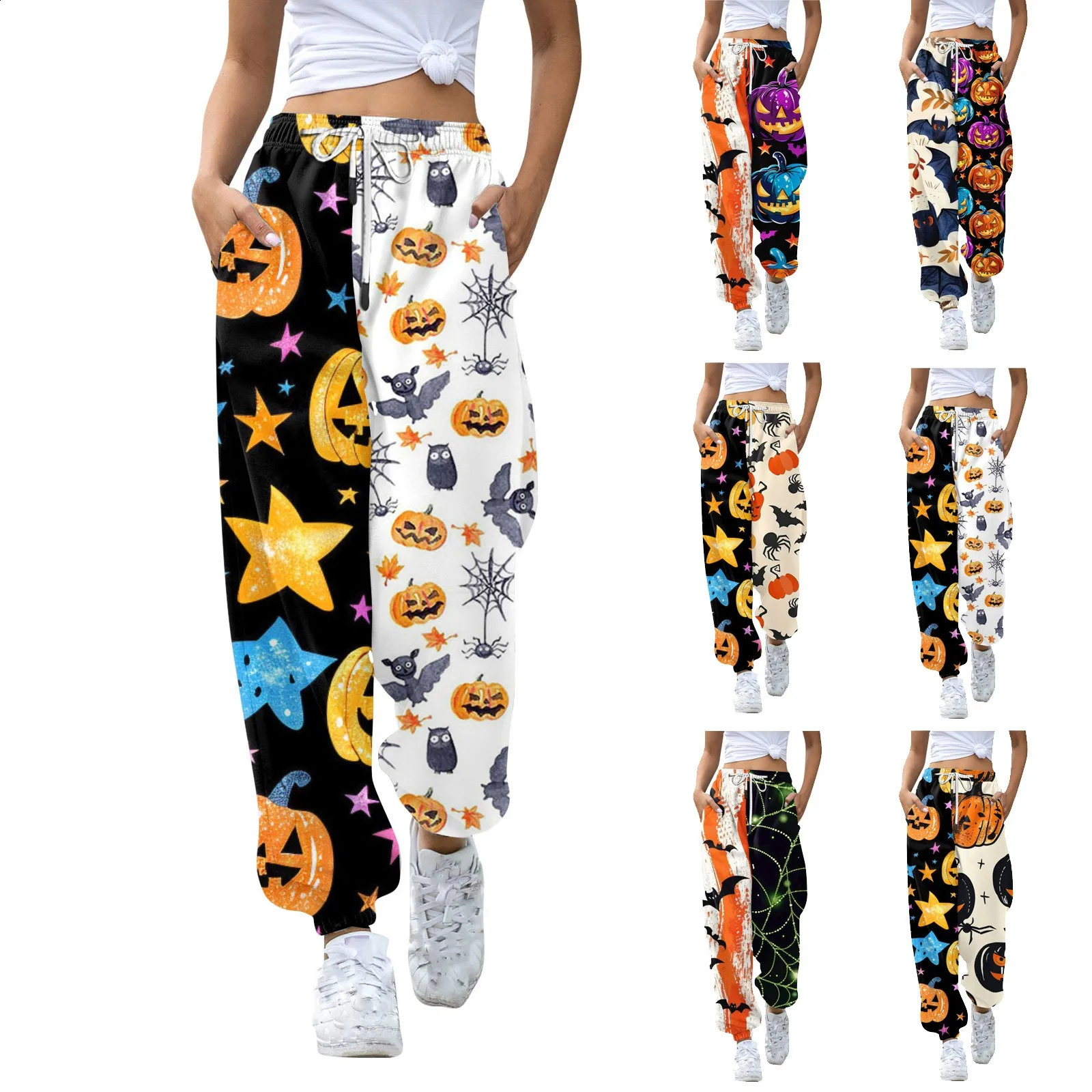 Womens casual fashion Halloween printed casual pants womens pants high waisted womens clothing sales bag pants womens casual pants 240827