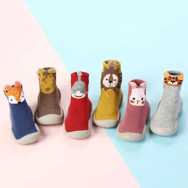 Baby shoes cotton first shoes cartoon childrens shoes cute animals first walking childrens soft rubber soles baby shoes anti slip M240827