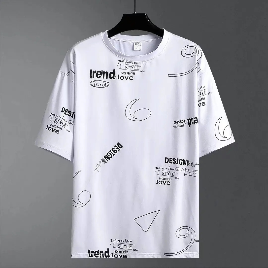 Summer tshirt shorts 2-piece set white tracksuit mens letter printing retro streetwear creative pattern mens short suit set 240827