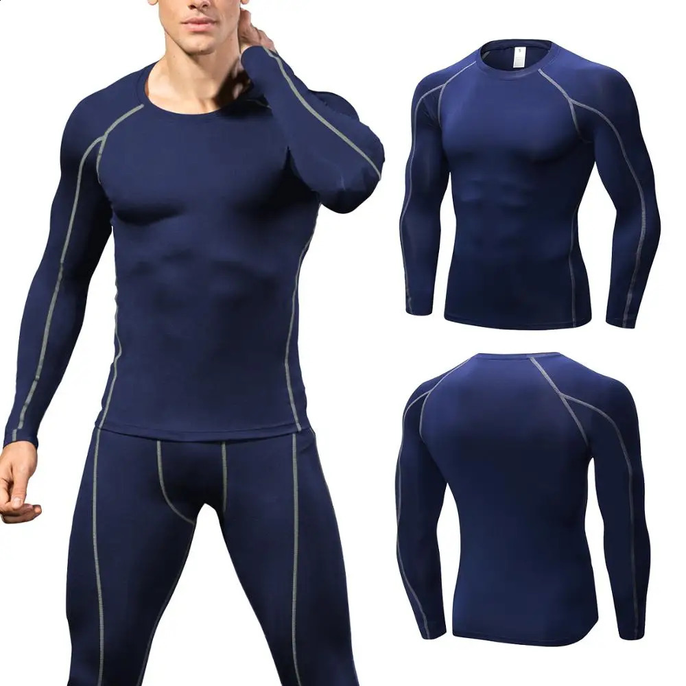 Fast Dry Running Compression Shirt for Mens Fitness Long Sleeve Tight Tshirt w240827