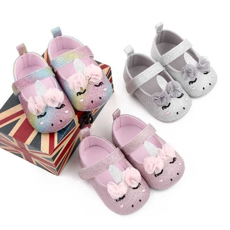 New Preschool Girl Flower Unicorn Shoes Soft soled Baby Shoes Spring Autumn First Step Walker M240827