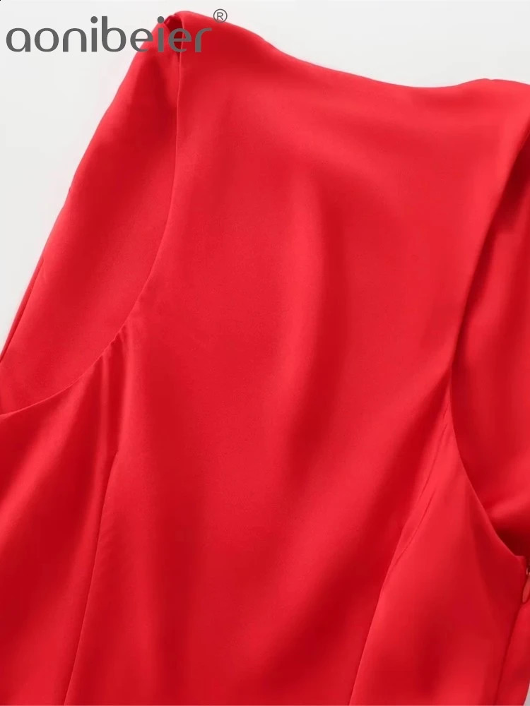 Aonibeier Black Red Satin Womens Party Dress Tea Set Summer Sleeveless Ruffle Ultra Thin Aline Midi Long Y2K Robe 240826