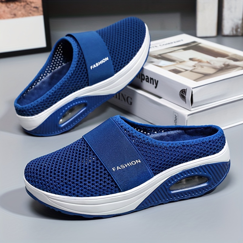 Soft Fabric Round Toe Low Top Slip On Breathable Platform Sneakers - Comfortable Casual Shoes for Women with PU Sole and Fabric Insole - Perfect for A