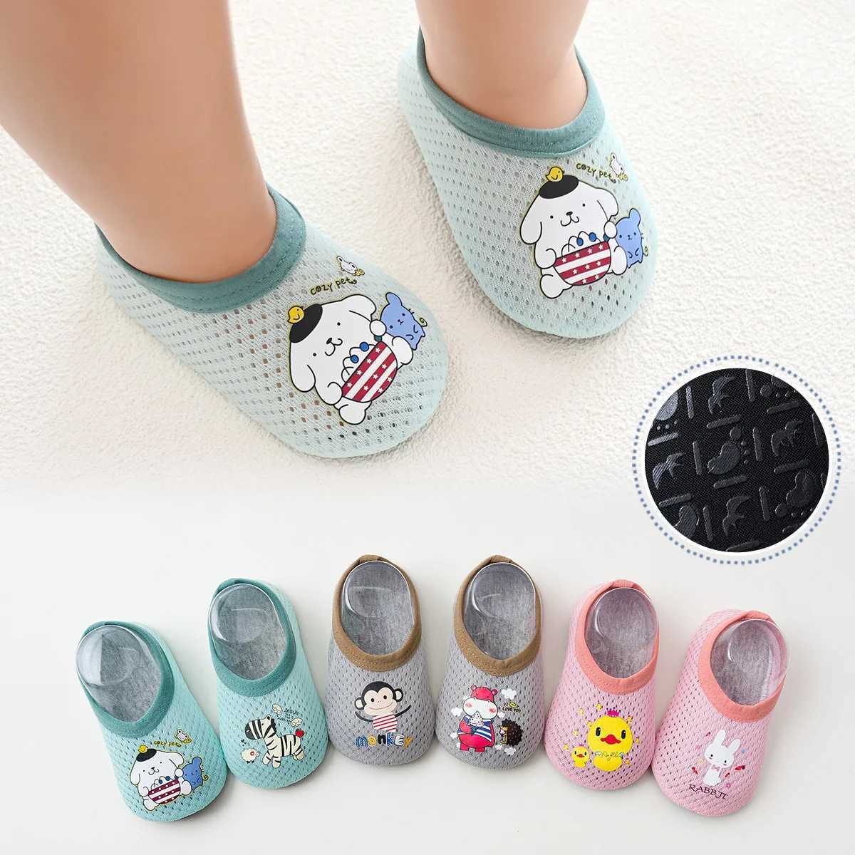 Baby floor socks shoes newborn baby soft sole anti slip girls first walking childrens family shoes 0-4 years old children M240827