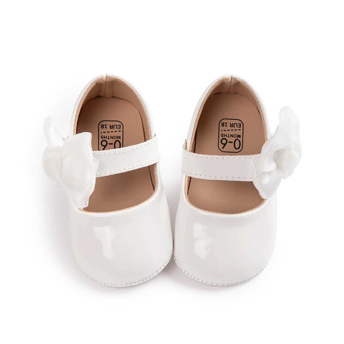 Baby Cute Bow Princess Shoes Solid Color Soft Bottom First Preschool Shoes 0-18 Months Newborns Baby Shoes Girls M240827