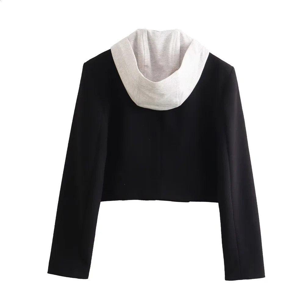 Taop Za Spring Product Womens Fashion Casual Edition Slim fit Long sleeved Hoodie Shorts 240827