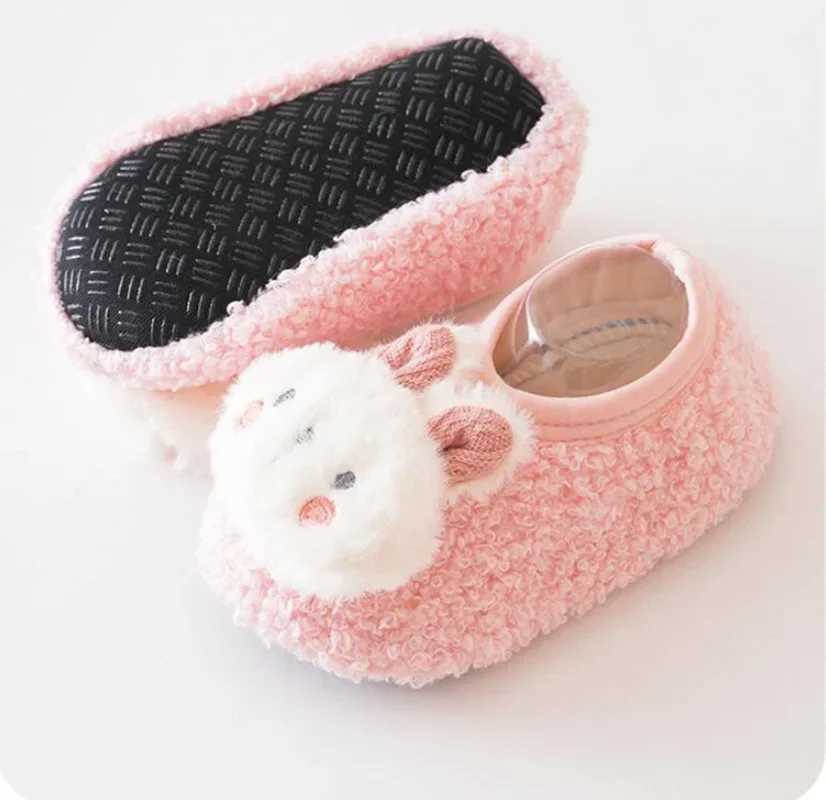 Anti slip baby floor socks with cute rabbit pattern for newborns winter warmth slide with soft bottom baby walking socks M240827