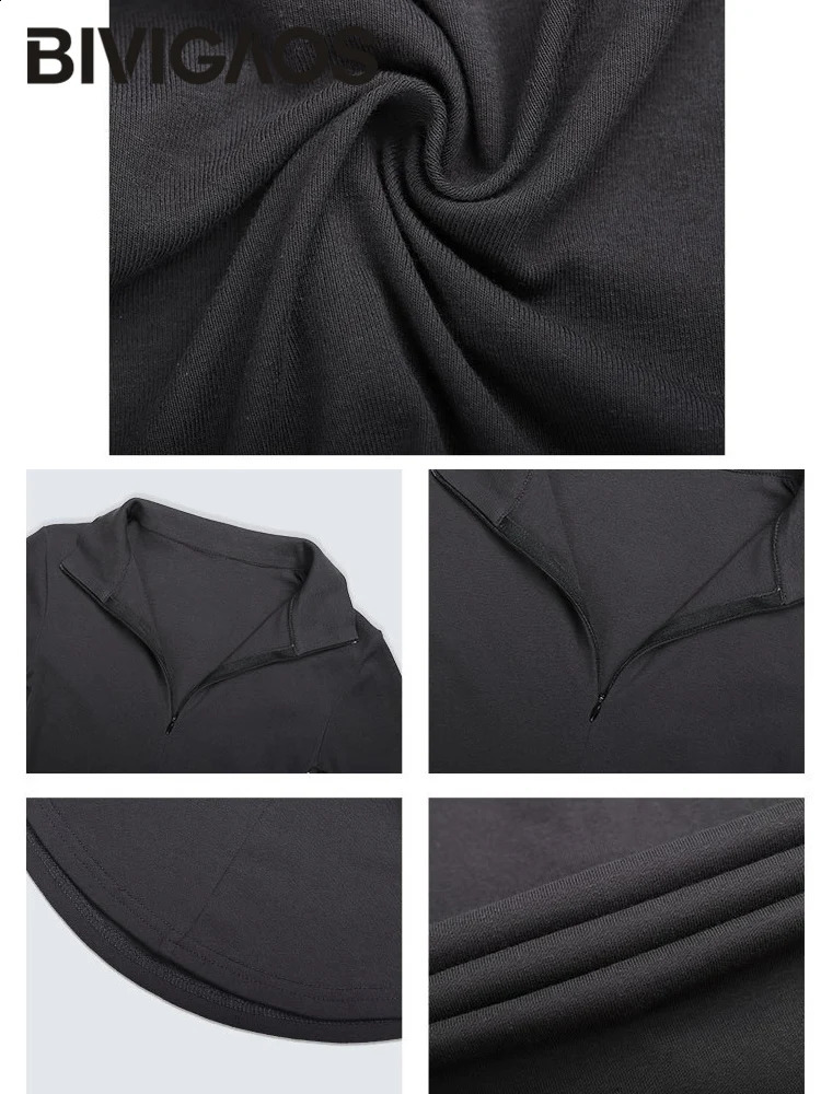 BVIGAOS summer cotton lapel zipper short sleeved T-shirt for women ultra-thin tight and sexy polo shirt half neck high neck T-shirt 240827