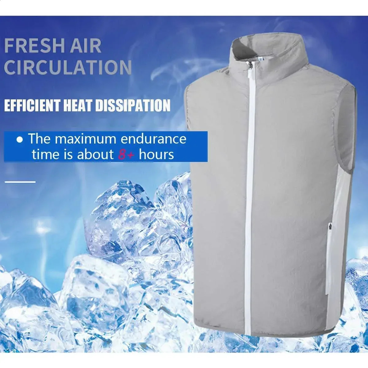 Summer Fan Tank Top Mens Cool USB Cooling Outdoor Camping Air Conditioning Clothing Waterproof Sleeveless Jacket 240827