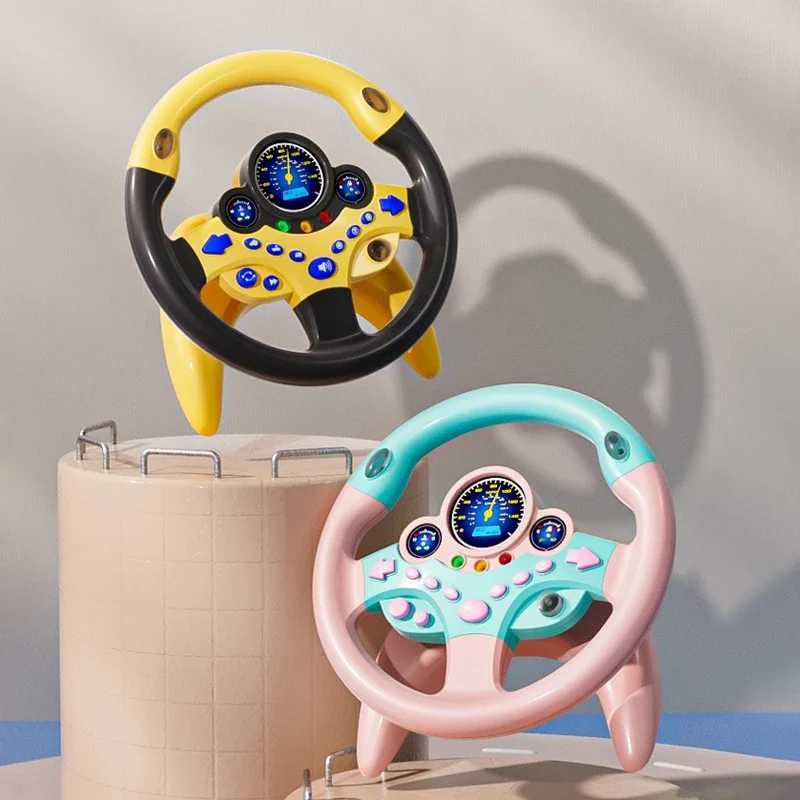 Childrens rear seat steering wheel simulation driving steering wheel toy with lights music kindergarten toy pretend driving toy gift W240827