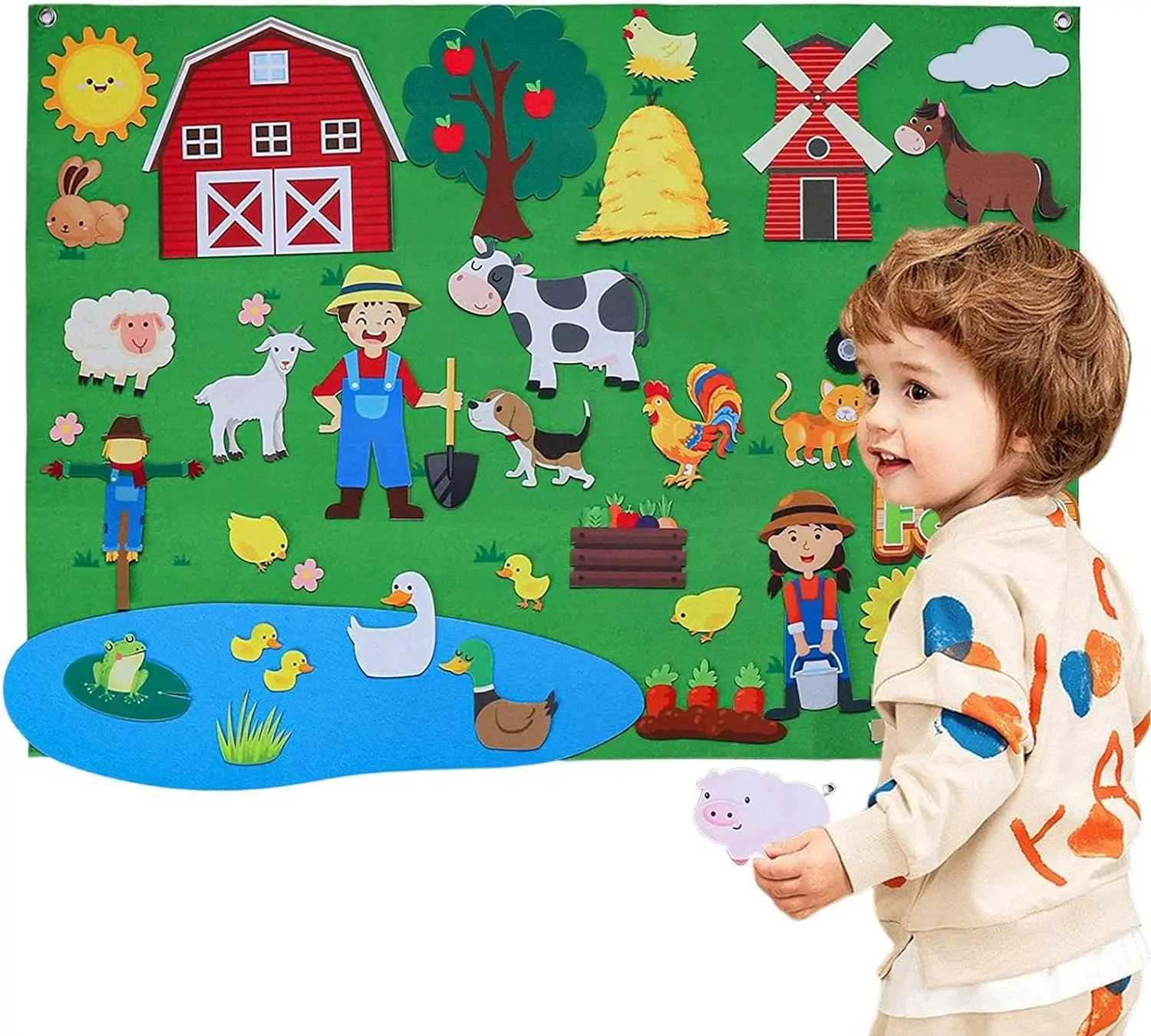 My calendar farm childrens transportation felt storyboards kindergarten education storytelling Montessori childrens toys W240827