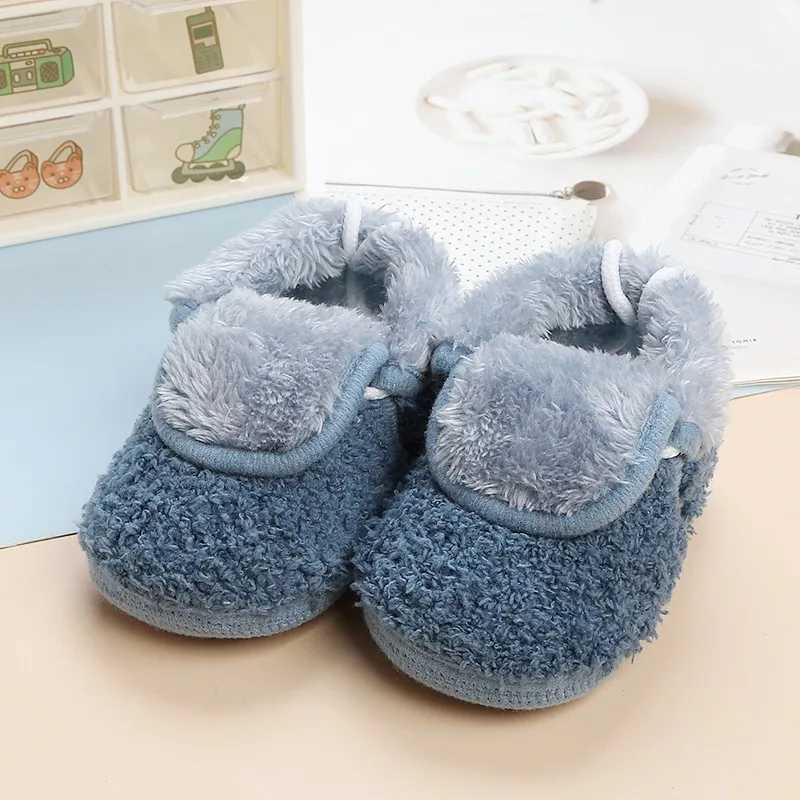 Winter and autumn baby shoes for girls aged 0-15 months warm fur for newborns snow boots for young children soft soles for boys first walker for 1 yea