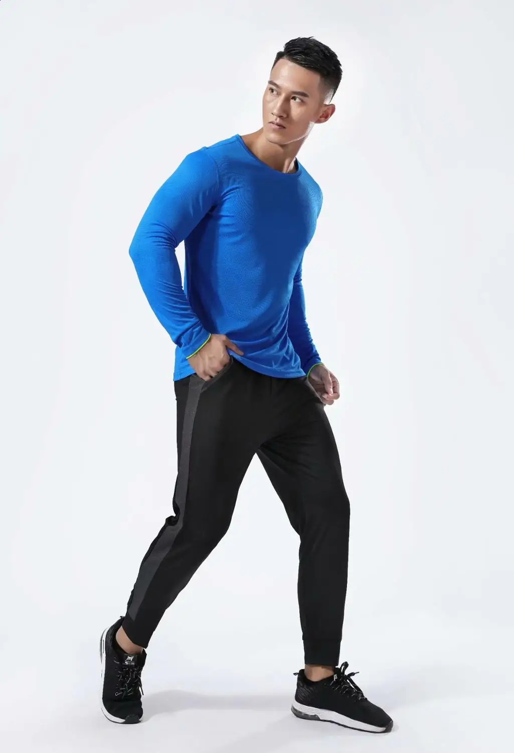 Long sleeved sportswear mens fitness Tshirt gym dry running fast drying compression shirt sports top 240827