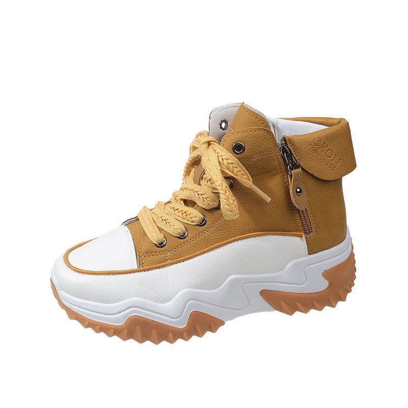 Versatile thick soled height increasing casual shoes for autumn and winter