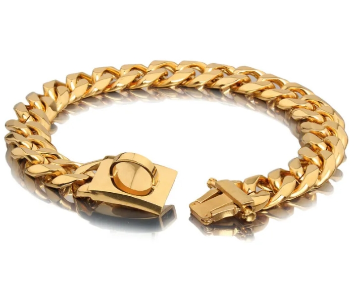 Dog Collars Stainless Steel Necklace Collar Pet Supplies Accessories Chain Medium Large Dogs Gold Solid Cuban