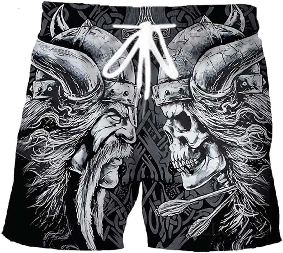 Beach Pants For Men Viking Workout Shorts Nordic Myth Odin Totem Athletic Mens Swim Summer Quick Dry Gym