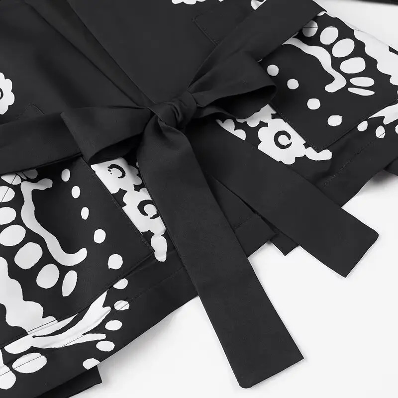Belt floral print jacket for women Y2k loose elegant long sleeved womens dress zipper fashionable sweet cool ultra-thin jacket 240827
