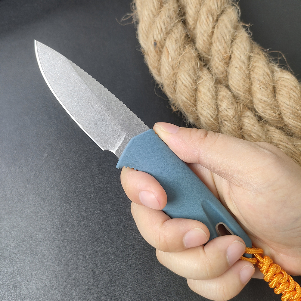 Top Quality Survival Straight Knife CPM-MagnaCut Stone Wash Full Tang TPV Handle Outdoor Hunting Fishing Fixed Blade Knives with Kydex