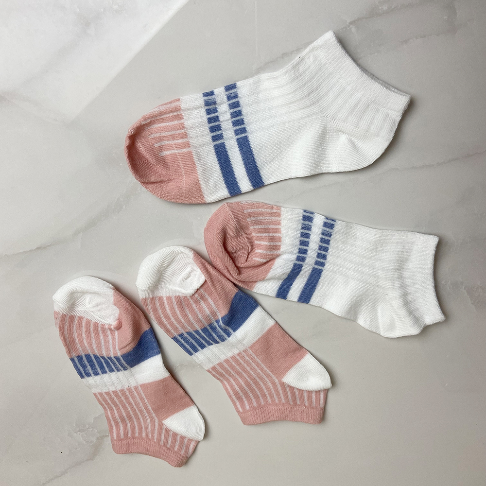 SB9447-5001 Spring and Autumn Girls' Socks Shallow Mouth Stripe Cut Student Motion Invisible Boat Socks Love Polyester Wholesale 5 Colors