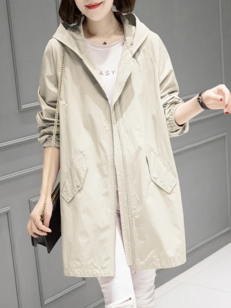 Spring and summer windproof jacket fashionable super large cap temperature casual top womens grooved 240826