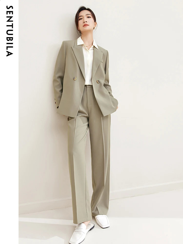 SENTUBILA Blazer Pant Suit Two Piece Set for Women Business Work Outfits Autumn Elegant Fashion Clothing Sets 133Z49975 240826