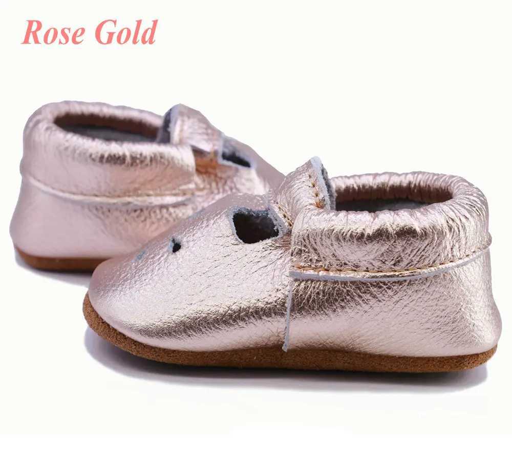 New silver tassel baby moccassins genuine leather baby shoes the first step for fashionable rose gold shoes M240827