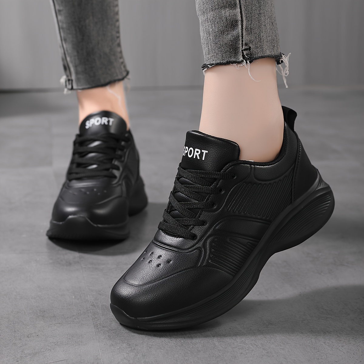 Stylish waterproof all-season low-top sneakers for women - versatile and comfortable outdoor lace-up shoes