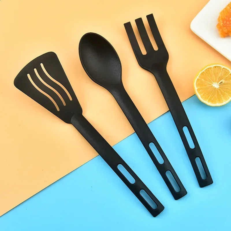 Utensils set service cooking kitchen utensils spoon silicone spatula portable camping plastic slotted 240826