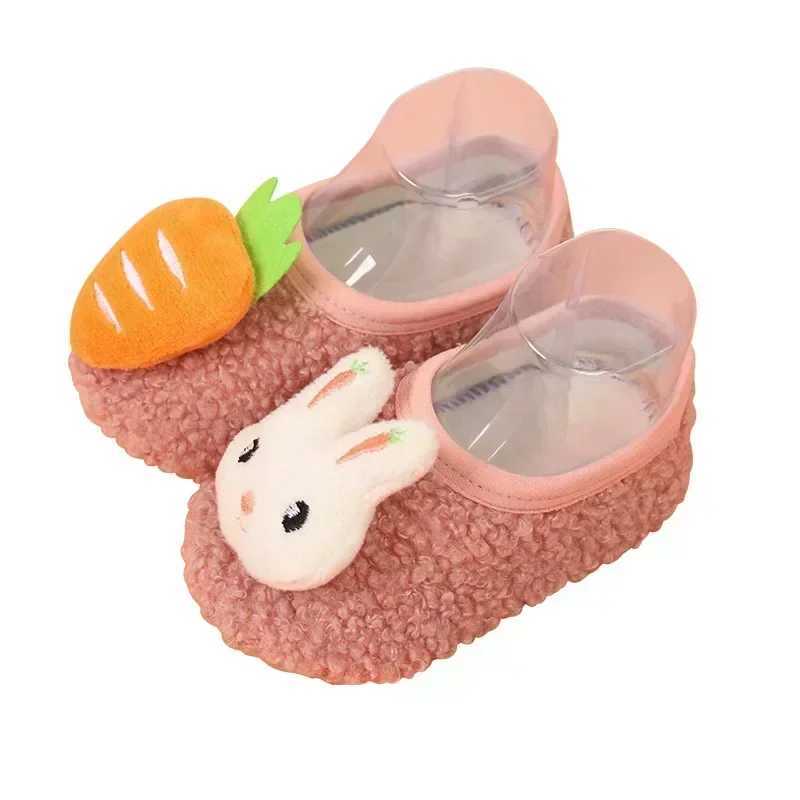 Winter childrens floor shoes baby slippers plush warm baby shoes for boys and girls soft and non slip childrens shoes M240827