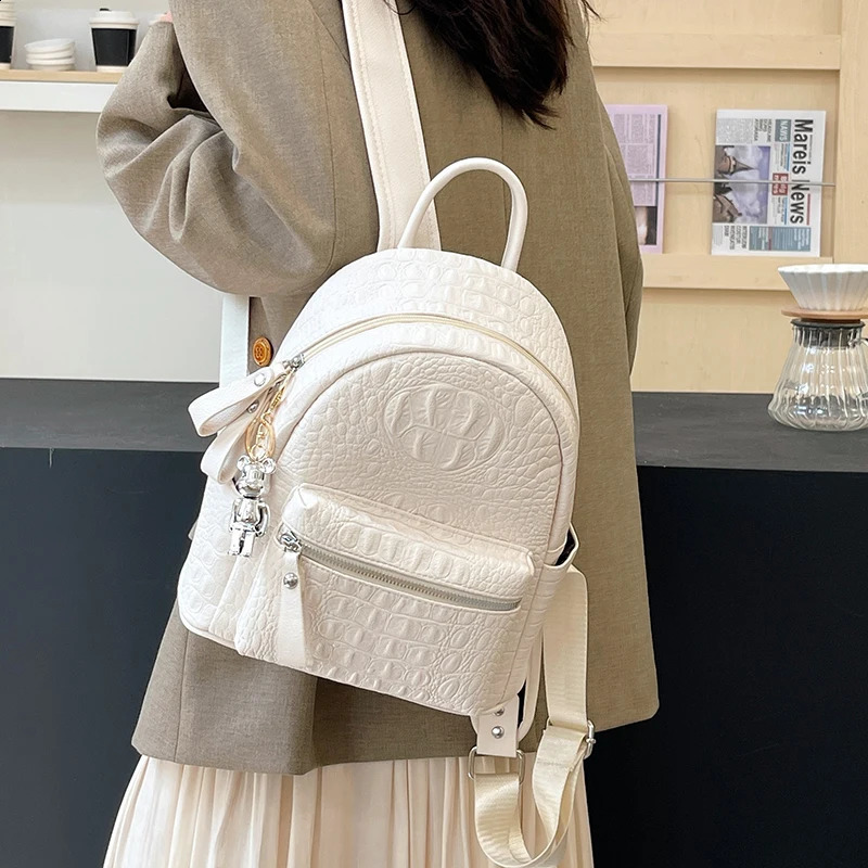 3 Womens backpack teenage girls PU leather womens large capacity shoulder bag 2024 Mochila Feminina 240826 4