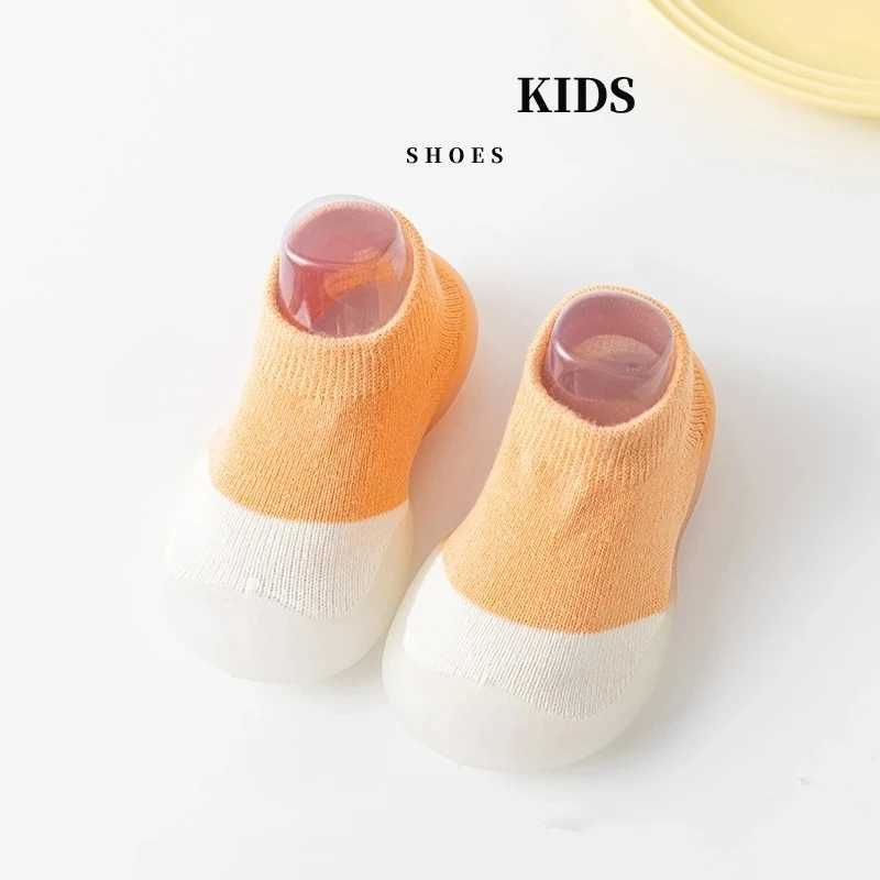 Babys first shoes toddler walking boys and girls childrens rubber soft soled flooring barefoot casual shoes knitted boots anti slip M240827