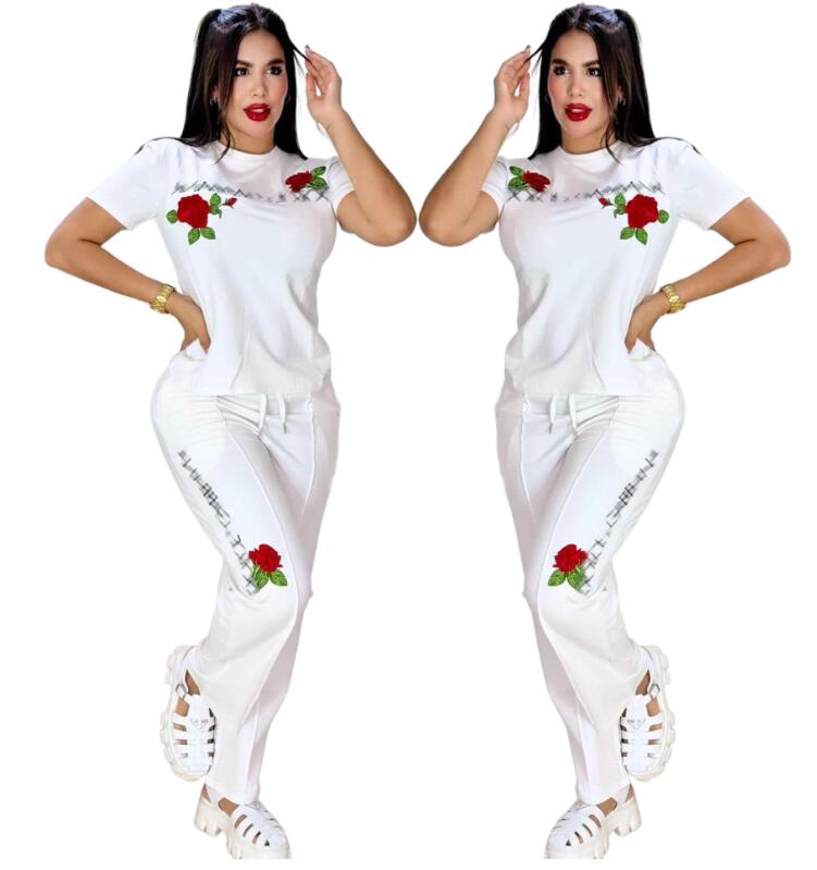 NEW Women's Tracksuits brand Casual sports Suit T-shirt pants 2 Piece Set designer Tracksuits 5044