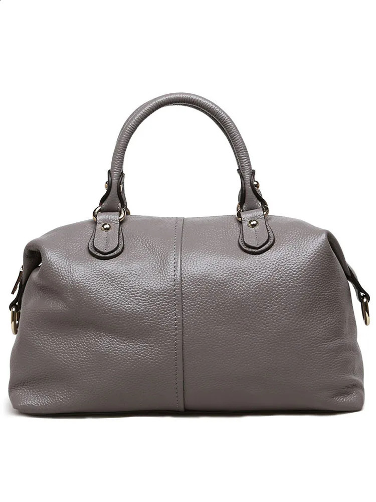 Retro casual Boston genuine leather denim handbag office womens soft shell shoulder strap cross bag 240826 cc82 4