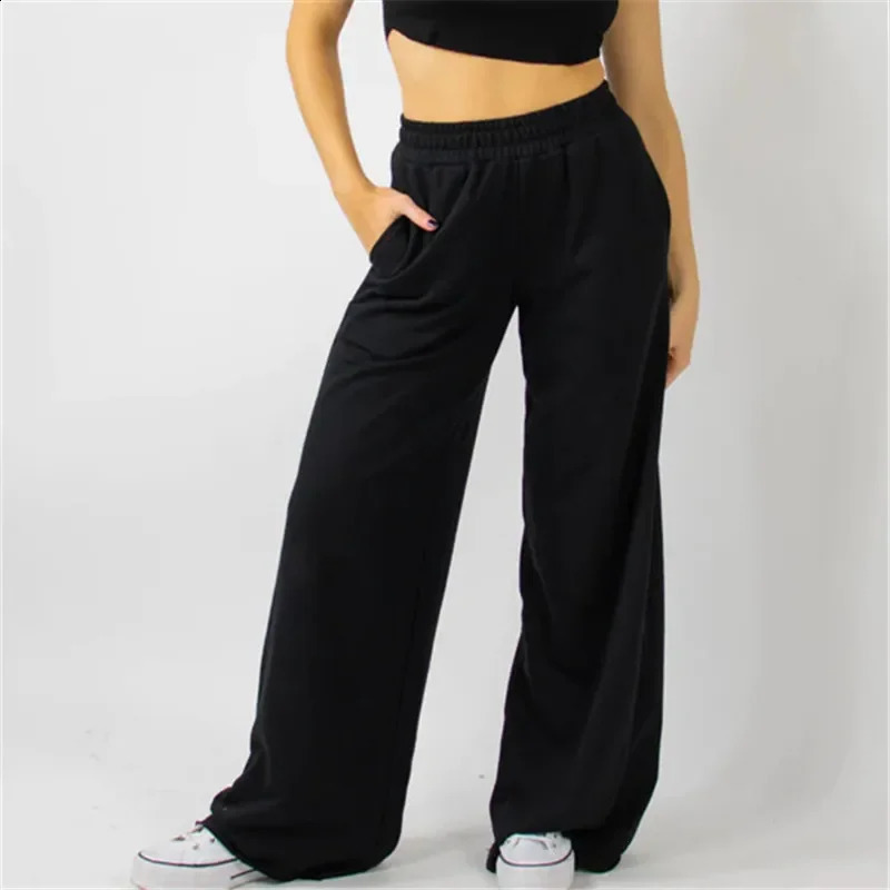 Wide Leg Sweatpants for Women Y2K Elastic High Waisted Baggy Sweat Pants Teen Oversized Straight Leg Sweatpants 240827
