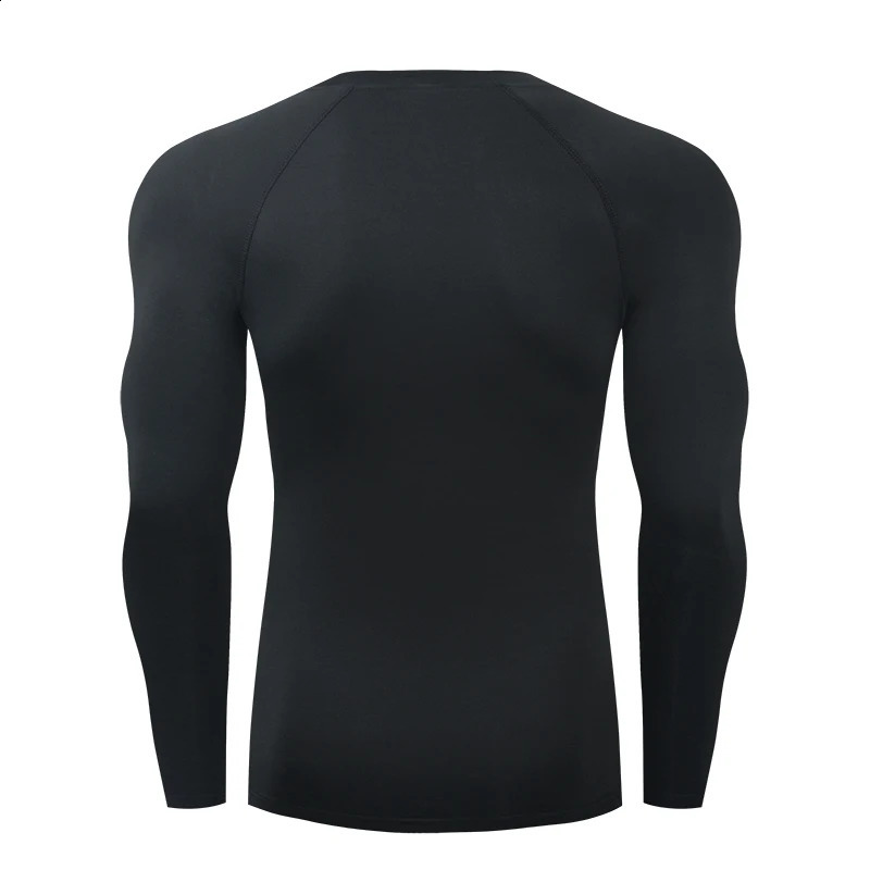 Mens compression running Tshirt tight fitting long sleeved sports training jogging shirt gym sportswear quick drying Rashgard w240827