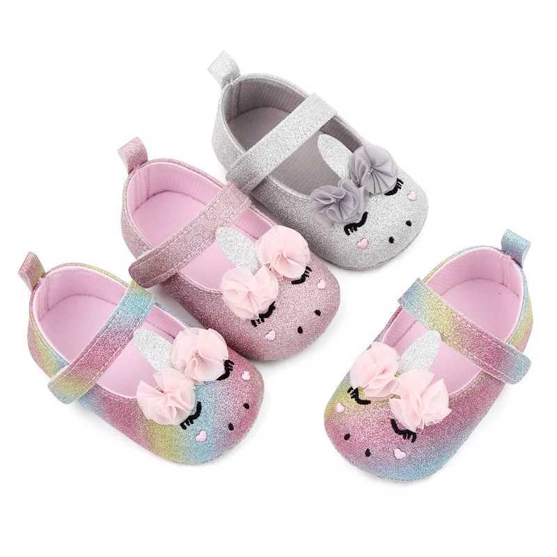 New Preschool Girl Flower Unicorn Shoes Soft soled Baby Shoes Spring Autumn First Step Walker M240827