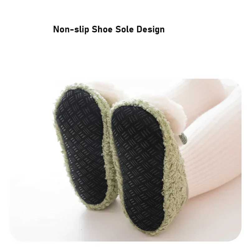 Anti slip baby floor socks with cute rabbit pattern for newborns winter warmth slide with soft bottom baby walking socks M240827