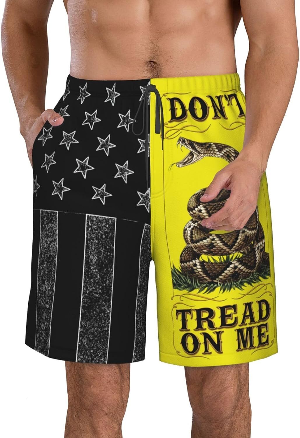 Teen Mens 3D printed beach pants Beach Shorts Breathable Beach Interesting The snake pattern Surfing Beach Bathing Suits Pant