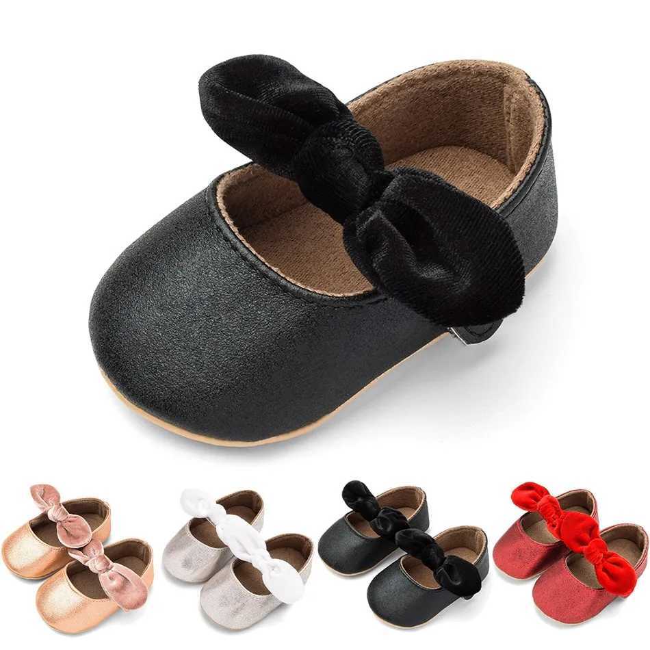Girl Moccasins baby skate on princess bow knot baby shoes childrens anti slip spring autumn PU leather sports shoes newborn skate 0-12M M240827
