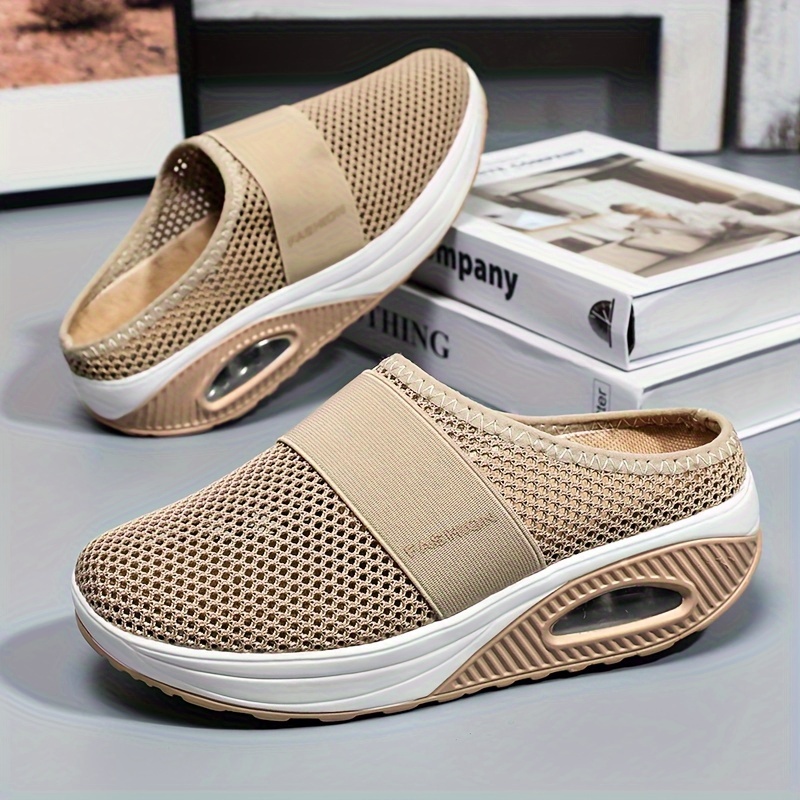 Soft Fabric Round Toe Low Top Slip On Breathable Platform Sneakers - Comfortable Casual Shoes for Women with PU Sole and Fabric Insole - Perfect for A