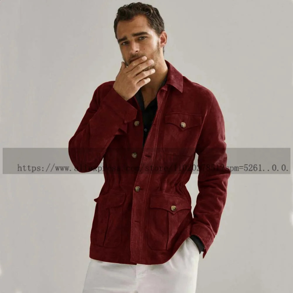 Racing Jackets for Men Slim Fit Suede Customized Single-breasted Winter Mens Jackets Y2k Parkas Male Coat Man Clothing Bomber 240826