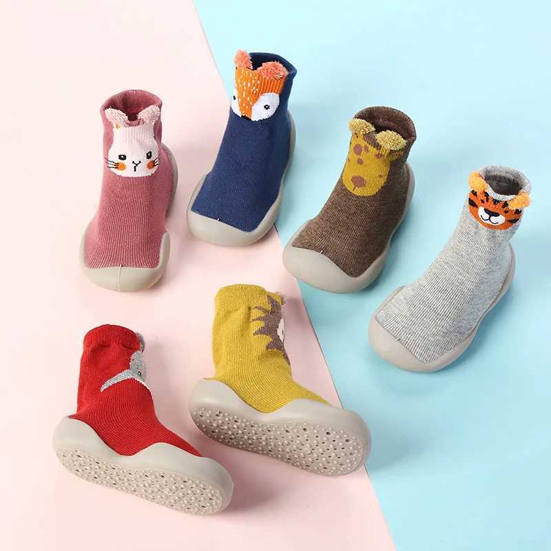 Baby shoes cotton first shoes cartoon childrens shoes cute animals first walking childrens soft rubber soles baby shoes anti slip M240827