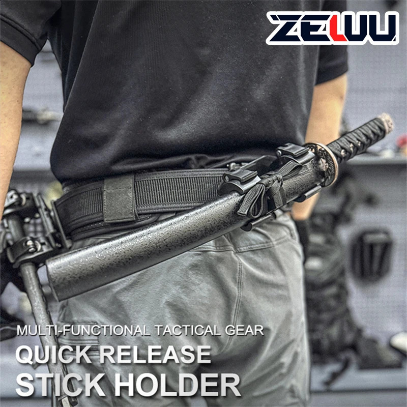 Multifunctional Stick Holder Tacical Adjustable Molle Clip Samurai Knife Tools Cover Portable Outdoor Survival Gear For Belt 240820