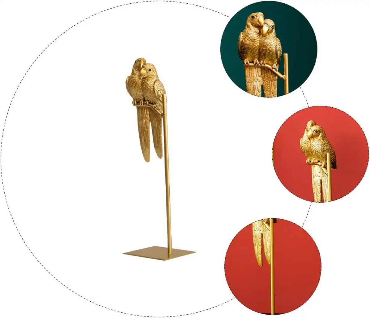 Couple Macaws Sculpture Resin Multi-color Parrot Statue Bird Animals Ornaments Modern Home Desktop Living Room Decoration 240827