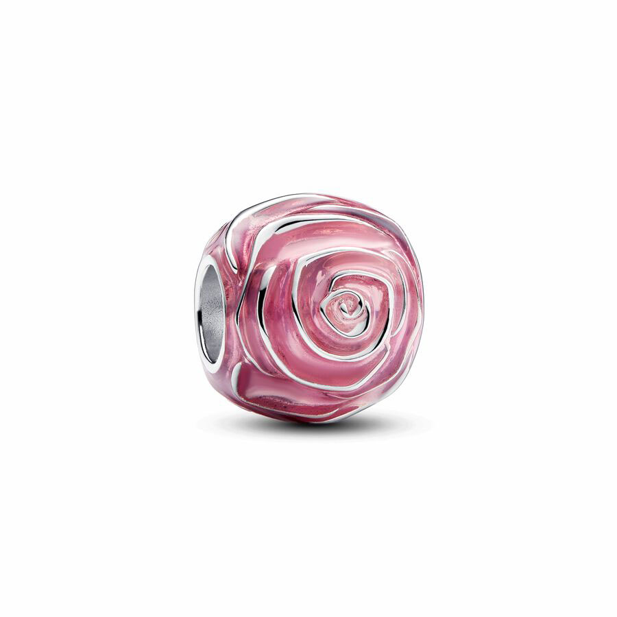 2024 New Charms Mother Is Day 925 Sterling Silver Pink Rose Beads Glass For Making Jewelry Love Changes Women Birthday Is Gift