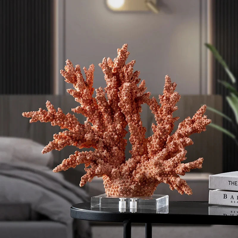 Creative Resin Coral Crafts Hollow Coral Sculpture Decorative Figurines Colorful Crystal Ornaments Home Decoration 240826