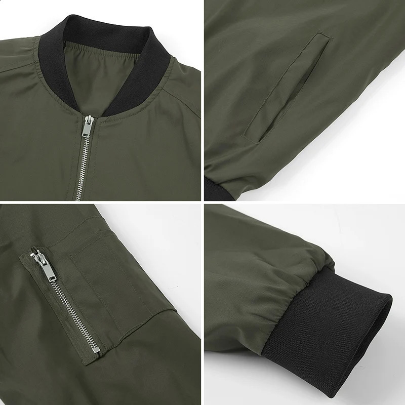 Mens Autumn Lightweight Bomber Jacket Casual Spring Flight University Work Baseball US Size 240827